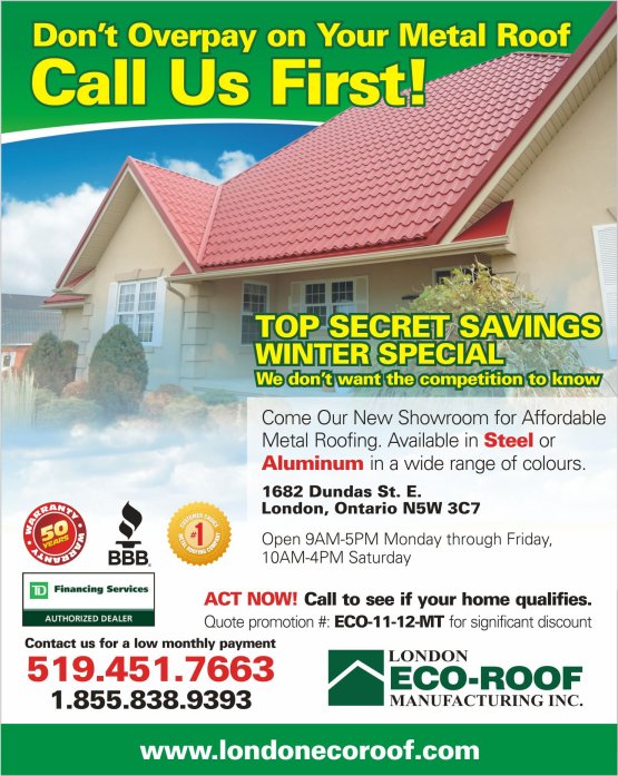Metal Roof Winter Installation Special